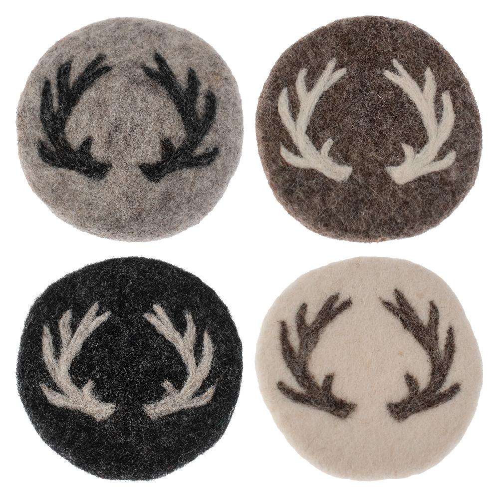 karma gifts Stag Felt Coasters