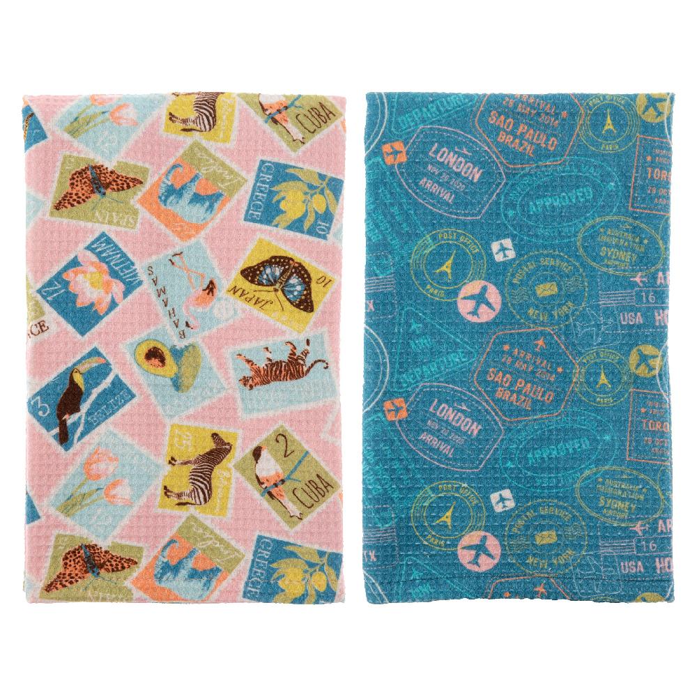 Karma Gifts Stamps Waffle Weave Tea Towels