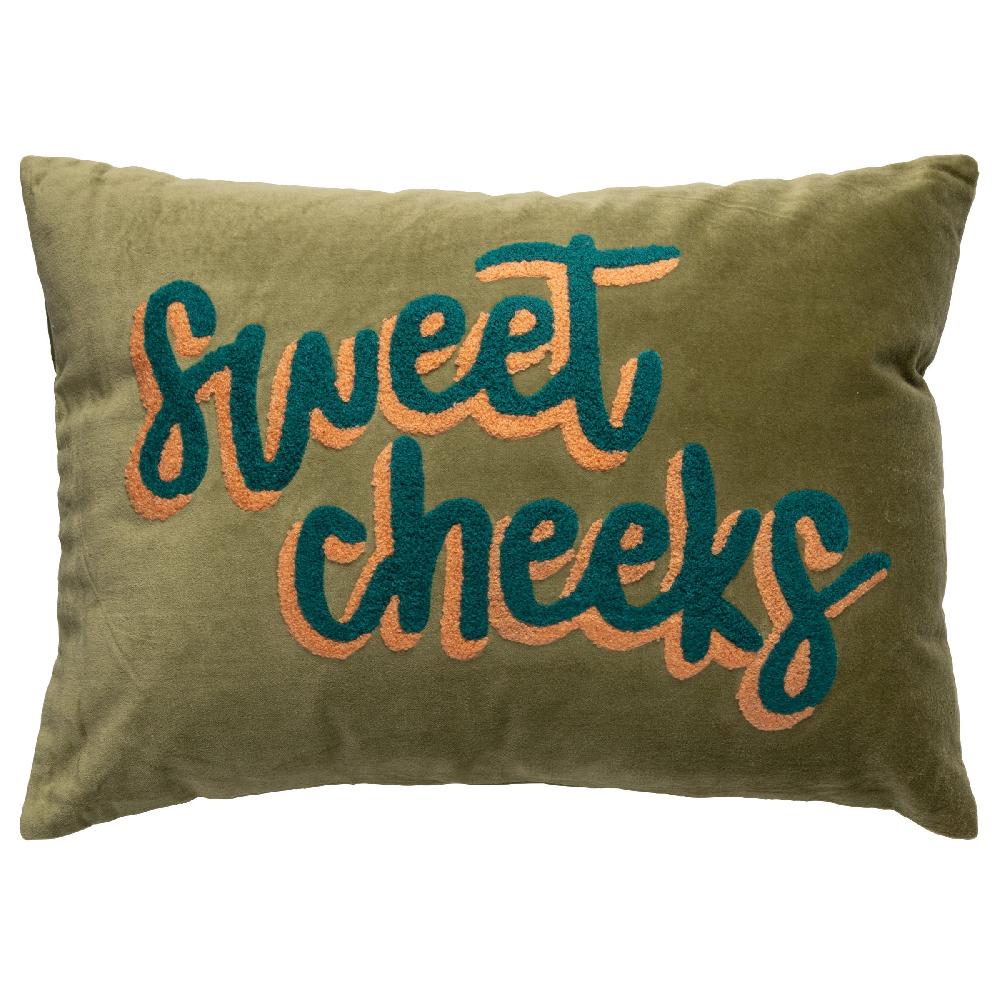 karma gifts Sweet Cheeks Lumbar Velvet Pillow