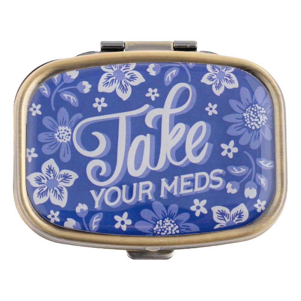 karma gifts Take Your Meds Small Metal Pill Case