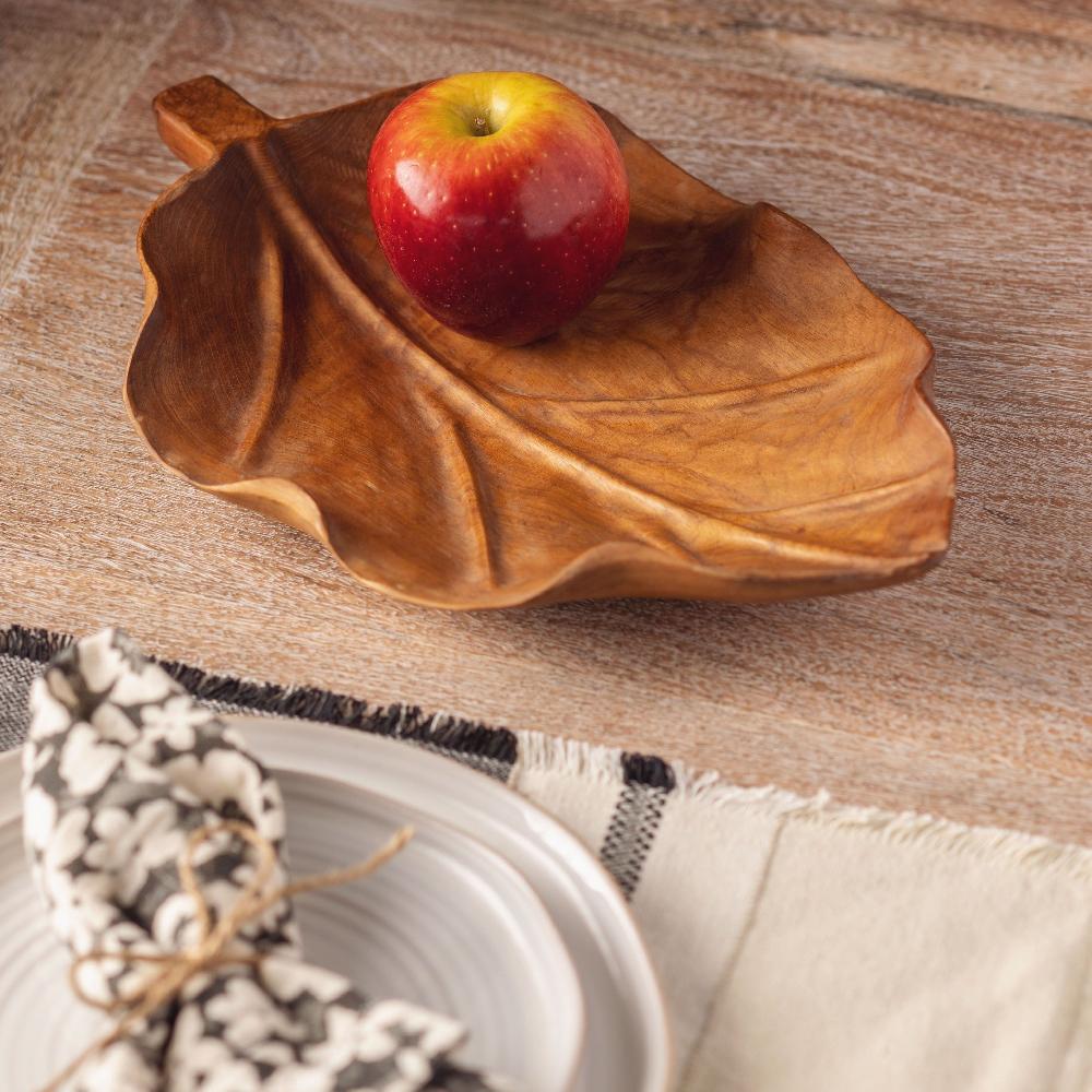 Karma Gifts Teak Leaf Bowl Bali Teak Leaf Bowl