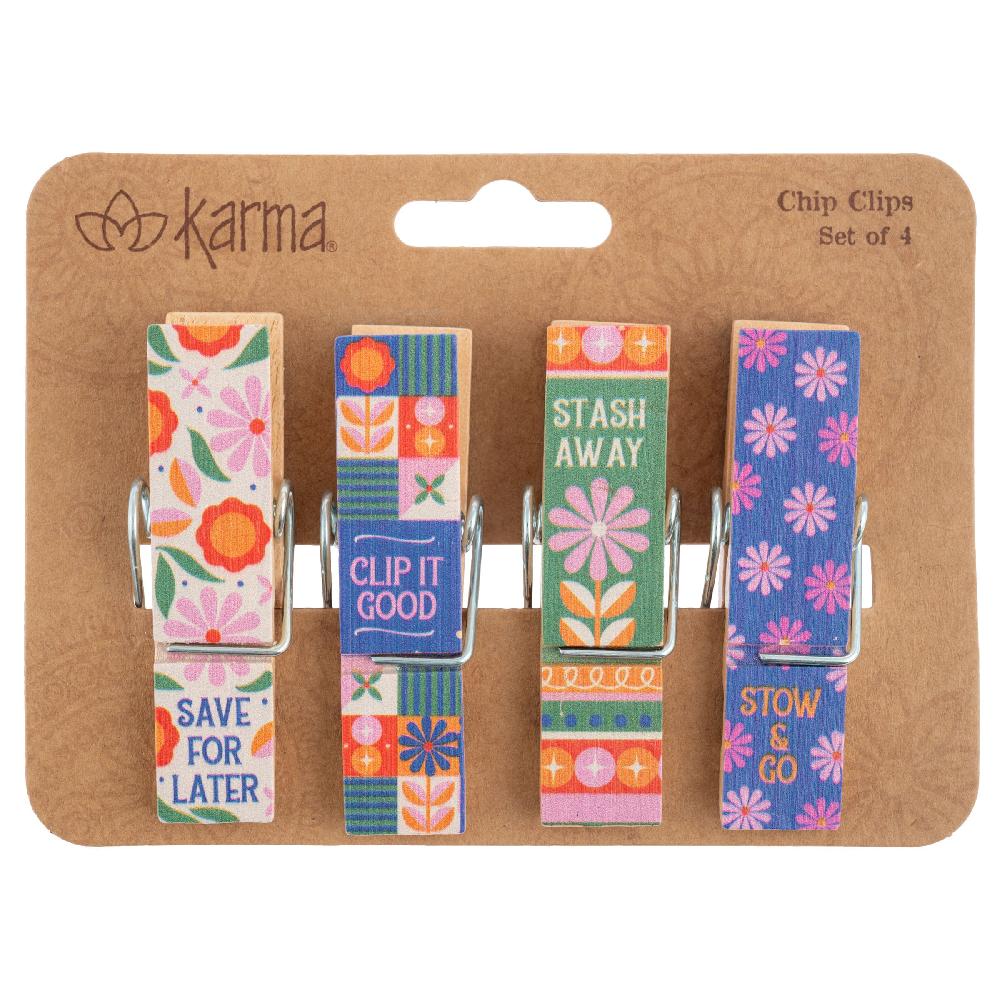 Karma Gifts Tile Floral Chip Clips