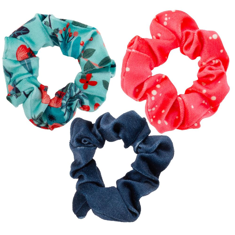 karma gifts Turquoise Velvet Scrunchies - 3 Pack