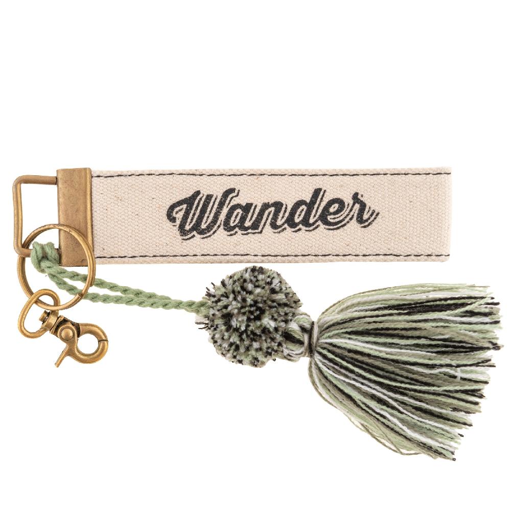 karma gifts Wander Canvas Tassel Key Chain