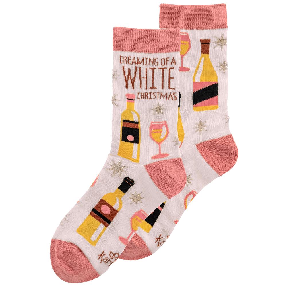 karma gifts White Christmas Holiday Socks