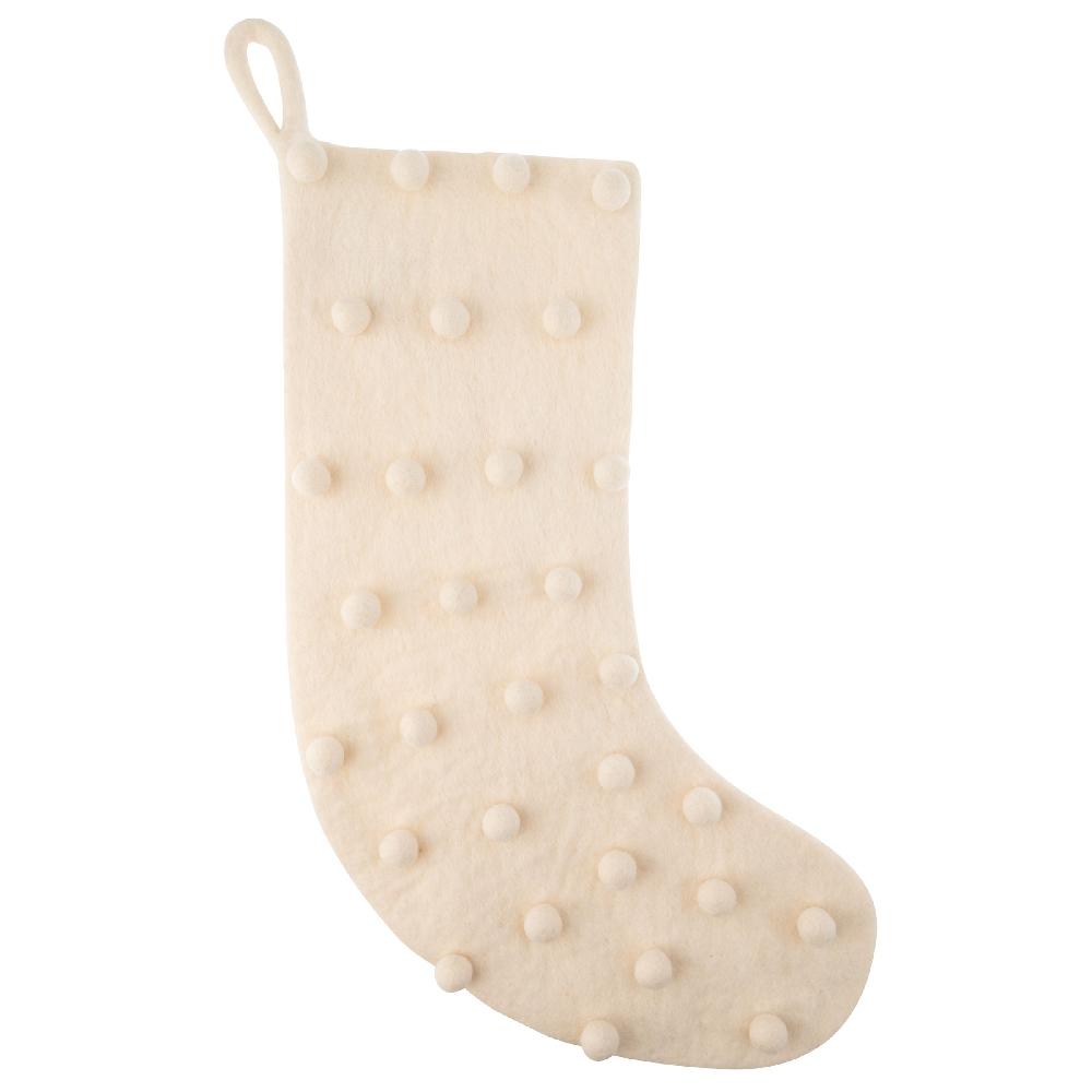 karma gifts White Felt Pom Pom Stocking