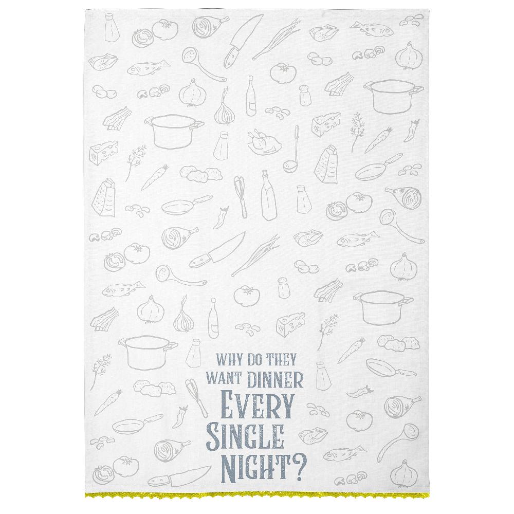 Karma Gifts Why Dinner Flour Sack Tea Towel