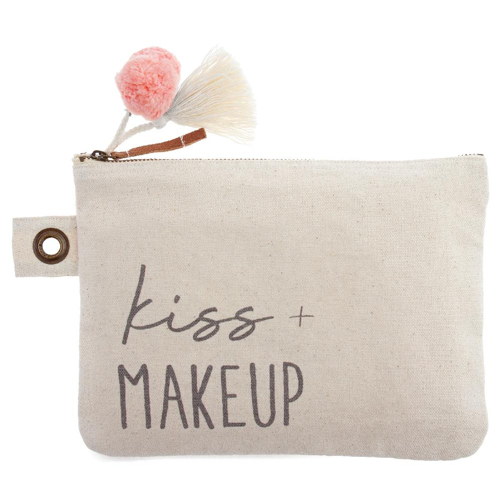 karma gifts Kiss and Makeup Cotton Canvas Carry All
