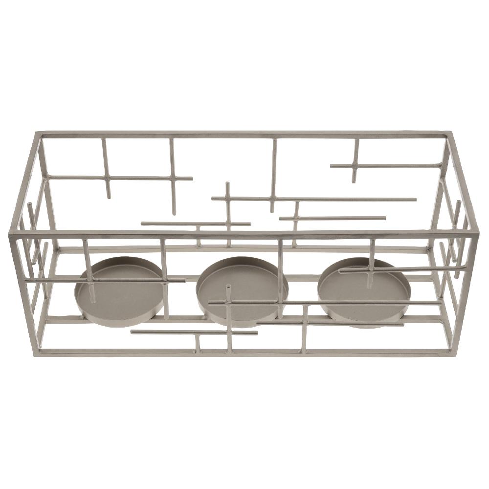 Karma Gifts Lagoon Hatched Metal Lantern W/ Frosted Glass