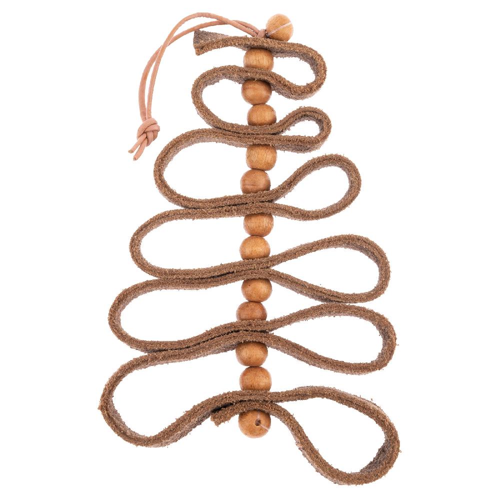Karma Gifts Large Dark Brown Leather Beaded Tree Ornaments