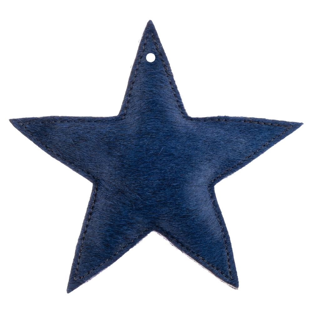 karma gifts Large Navy Cowhide Leather Star Ornament