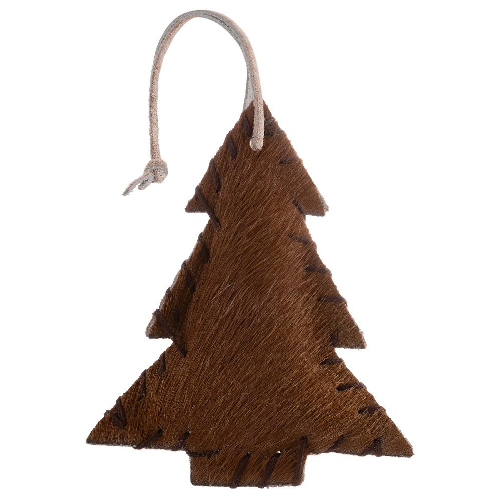 Karma Gifts Large Pony Stitched Cowhide Leather Tree Ornament