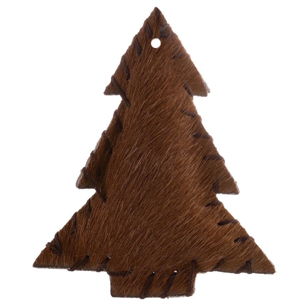 karma gifts Large Pony Stitched Cowhide Leather Tree Ornament