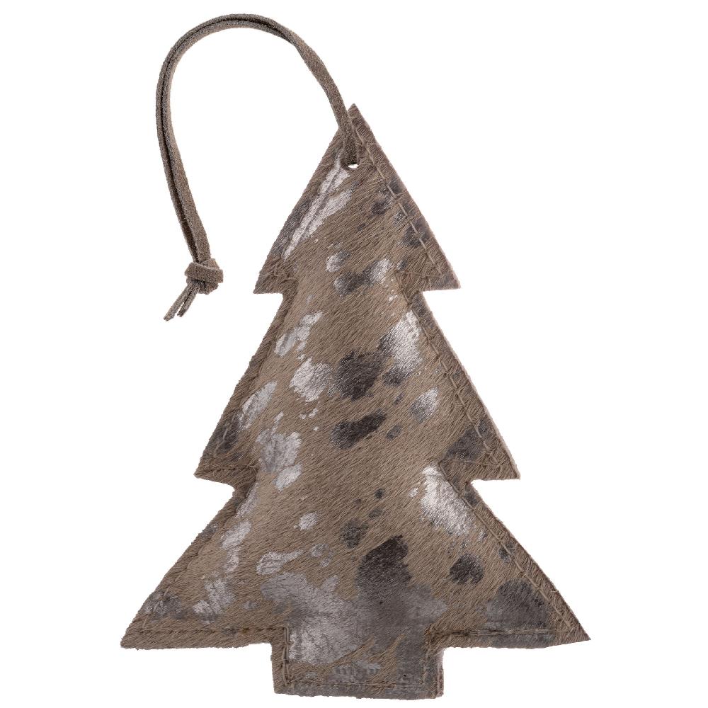 Karma Gifts Large Silver Cowhide Leather Tree Ornament