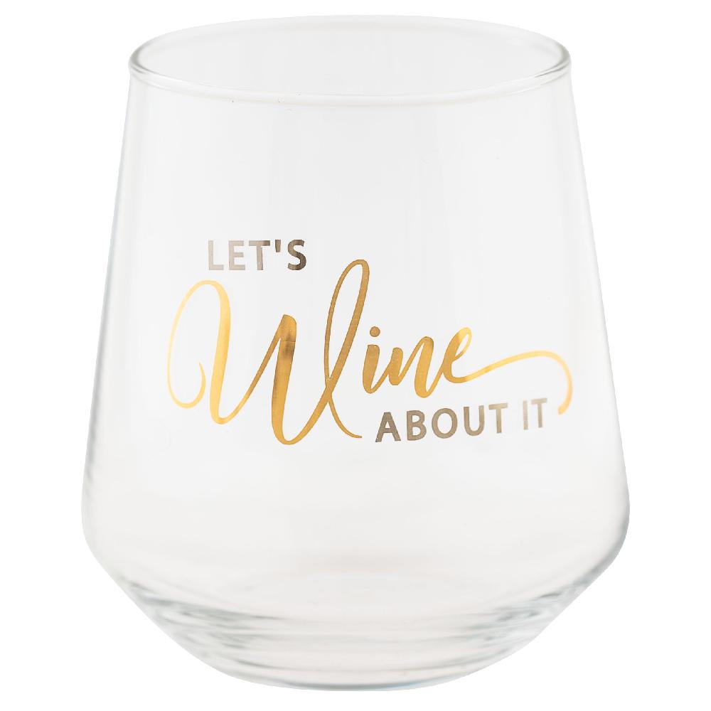 karma gifts Let's Wine About It Chic Stemless Wine Glass