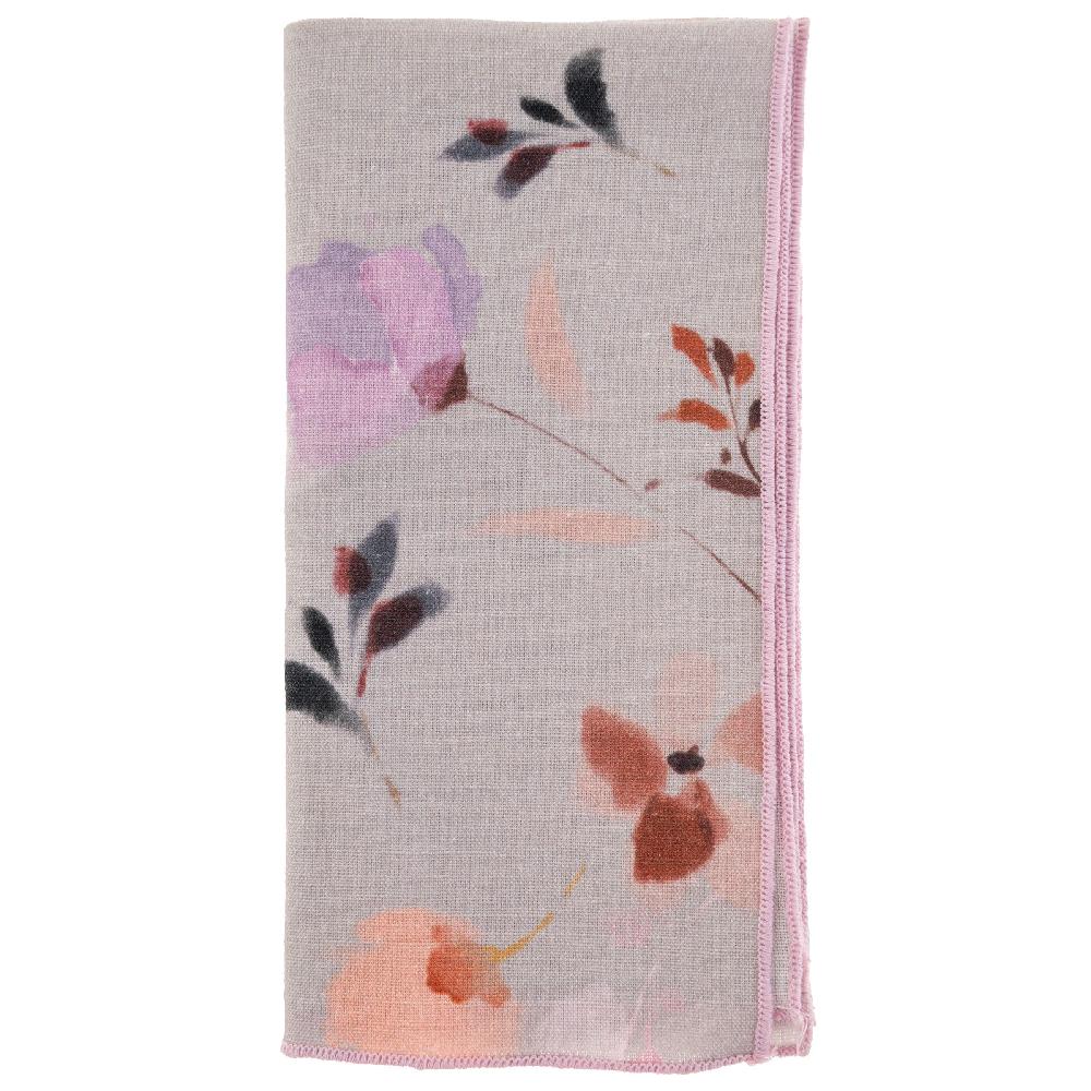 Karma Gifts Lilac Floral Linen Blend Dinner Napkins (Set Of 4)