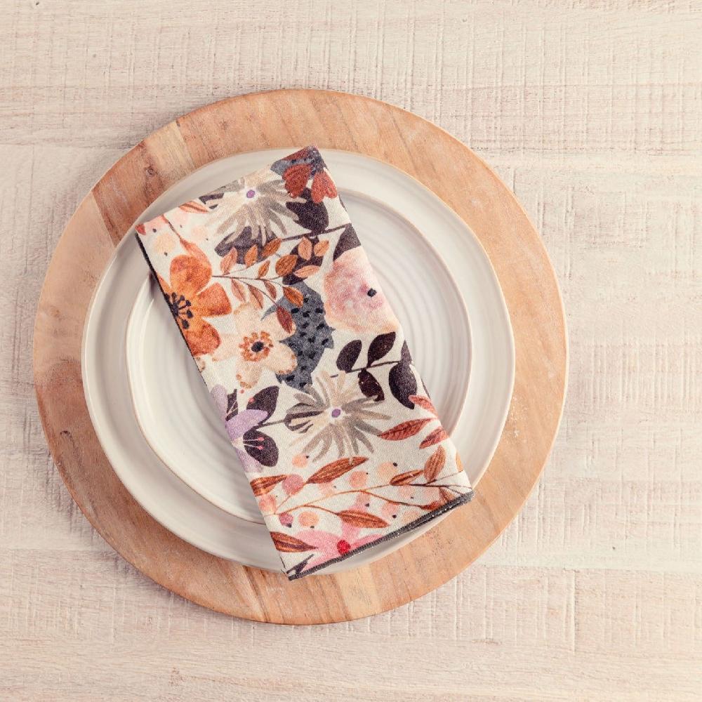 Karma Gifts Lilac Floral Linen Blend Dinner Napkins (Set Of 4)