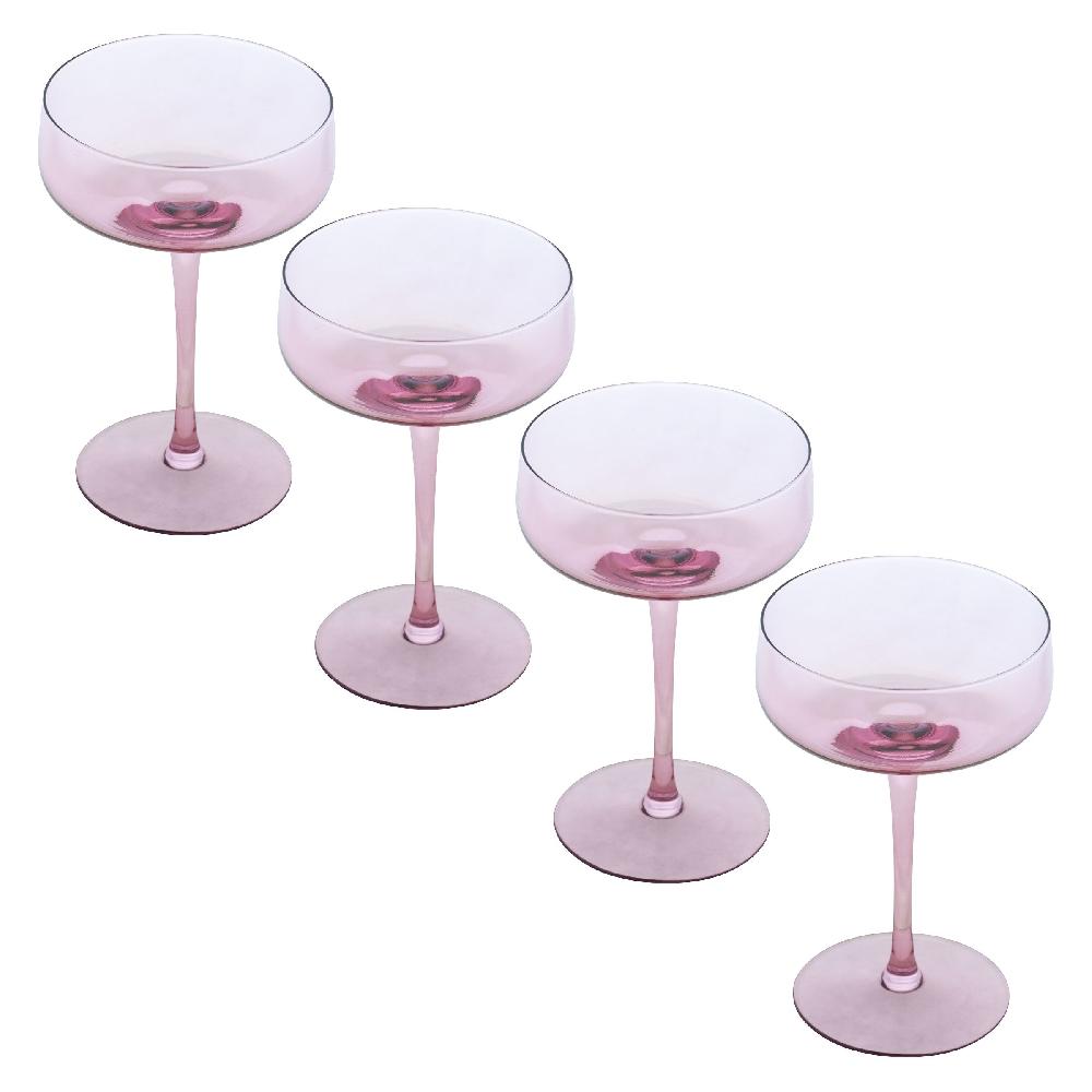 karma gifts Lilac Set Of 4 Mid Century Champagne Coupes