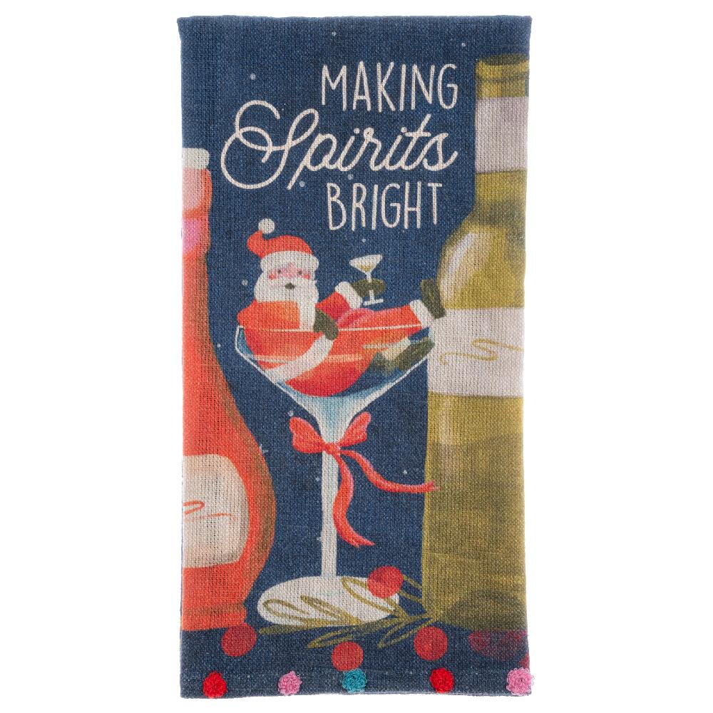 Karma Gifts Making Spirits Bright Holiday Tea Towel