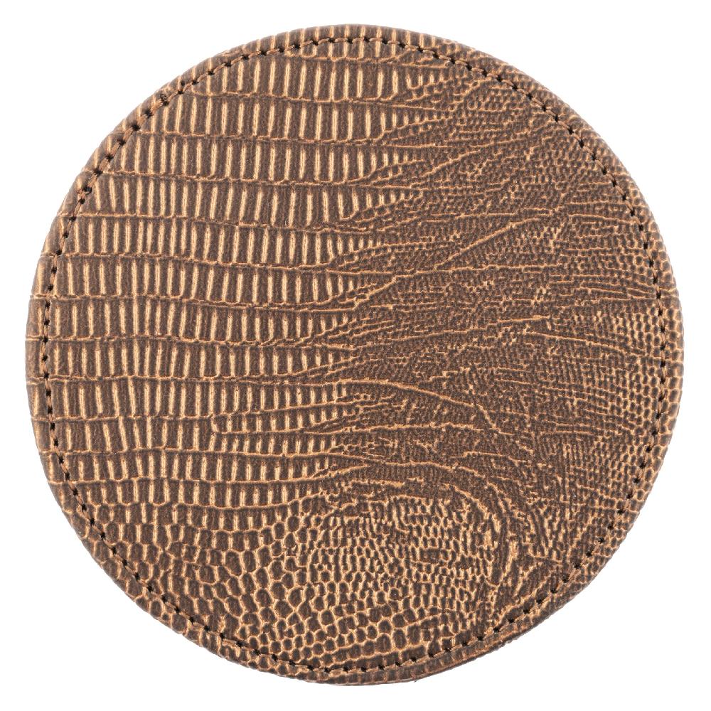 Karma Gifts Metallic Bronze Faux Leather Coasters With Holder