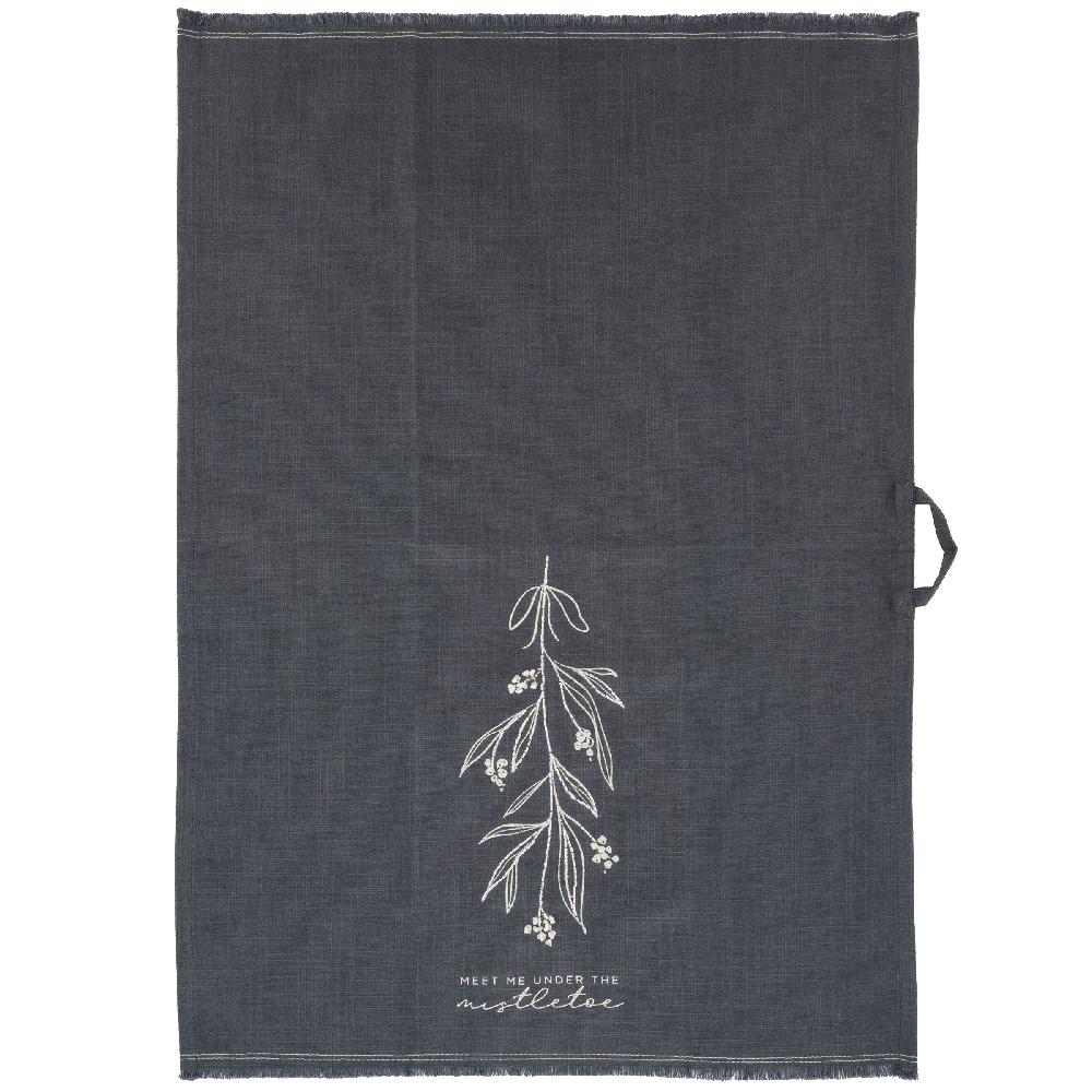 Karma Gifts Mistletoe Embroidered Cotton Tea Towels