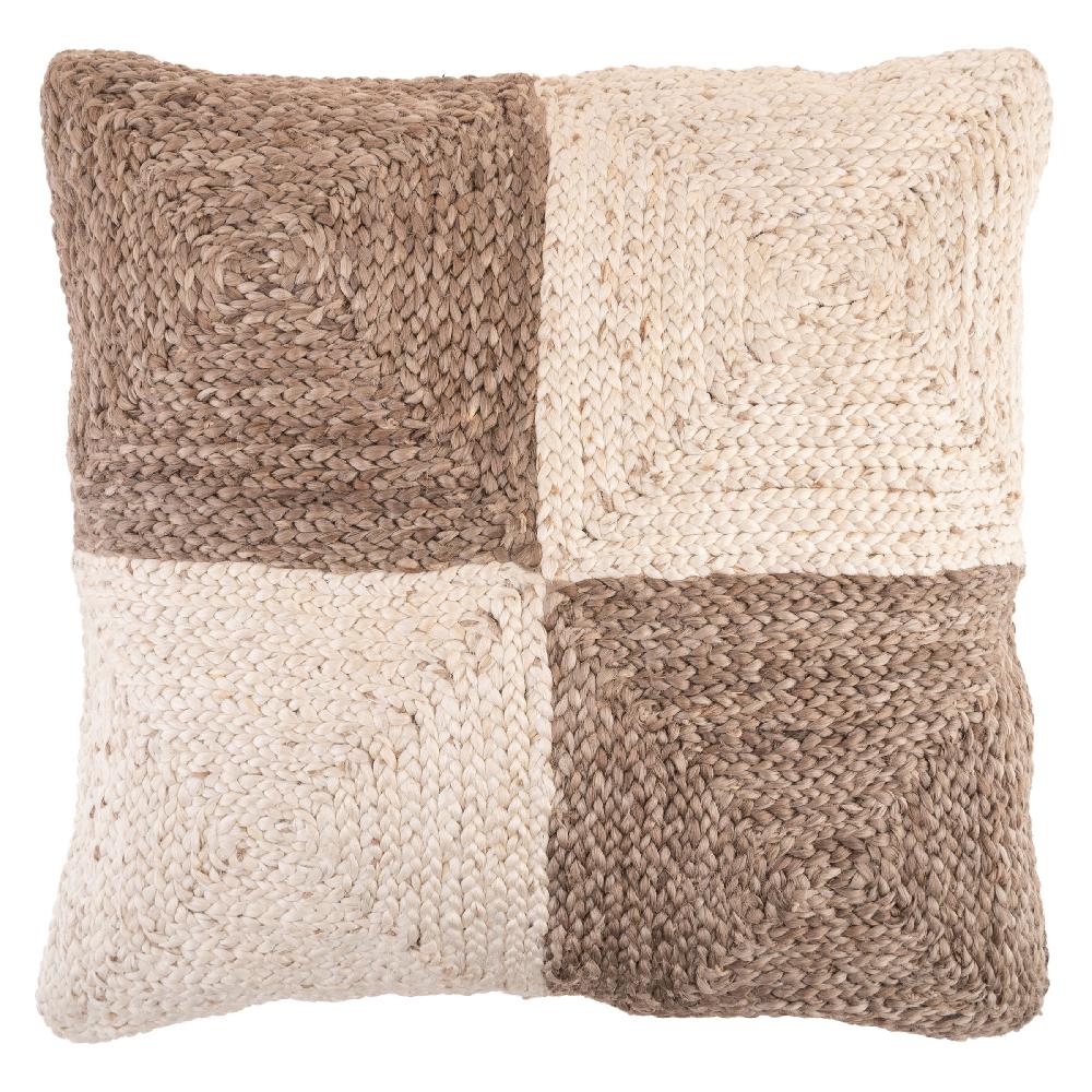 Karma Gifts Mushroom Check Large Square Jute Pillows