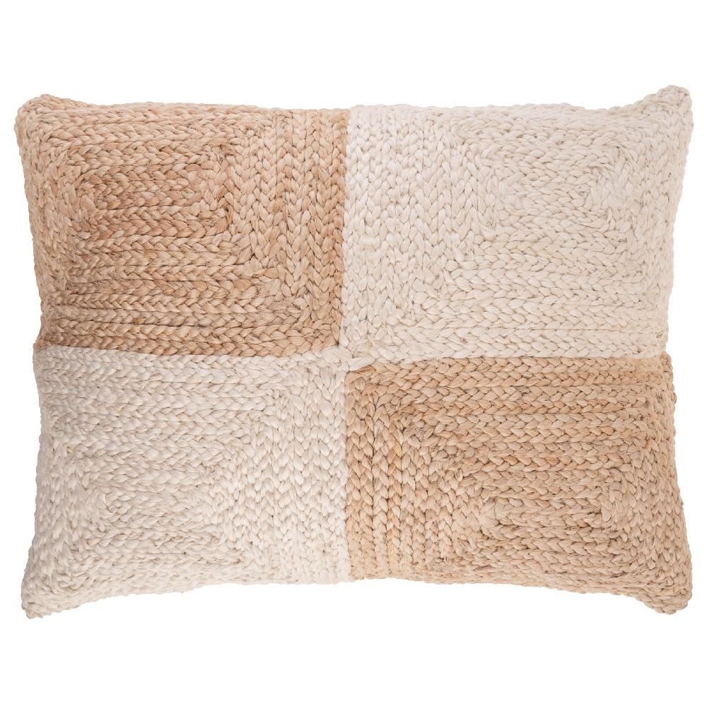 Karma Gifts Natural Check Large Rectangle Jute Pillows
