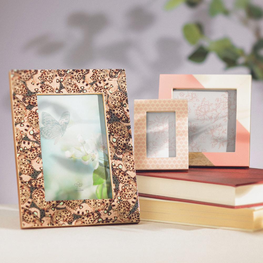 Karma Gifts Pink And Wood Rectangle Resin Picture Frame