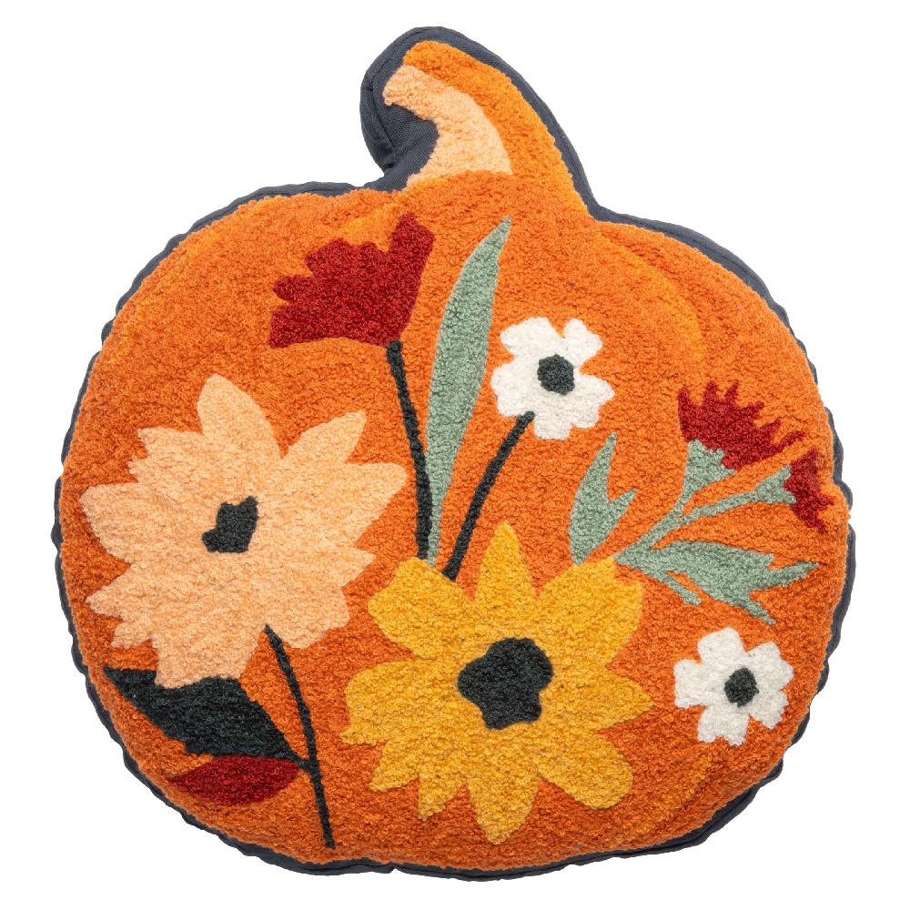 karma gifts Pumpkin Floral Shaped Embroidered Pillow