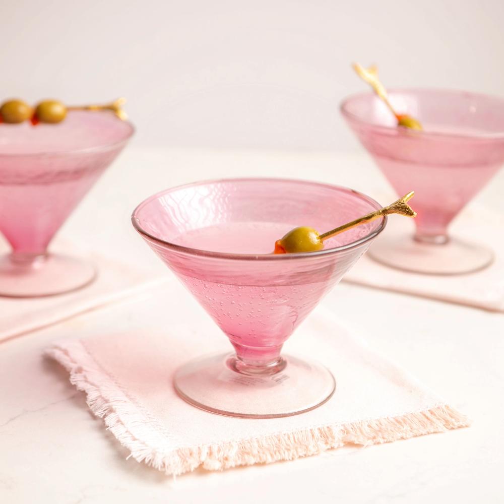 Karma Gifts Raspberry Set Of 4 Catalina Short Martini Glass