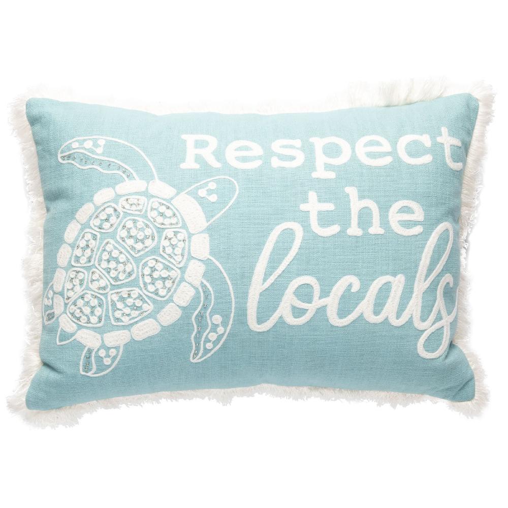 karma gifts Respect the Locals Waterfront Lumbar Throw Pillows