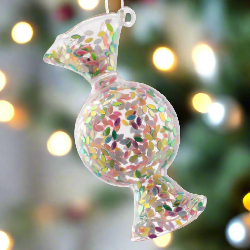 Karma Gifts Round Confetti Wrapped Candy Lemon Lime Ornament
