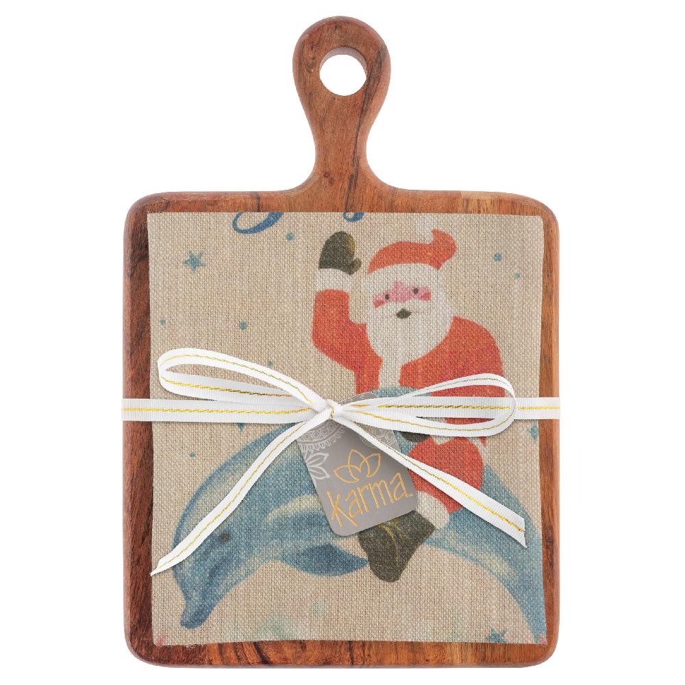 karma gifts Sandy and Bright Holiday Tea Towel with Cutting Board