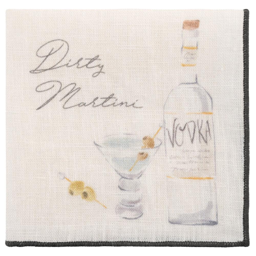 Karma Gifts Set Of 4 Speakeasy Linen Cocktail Napkins
