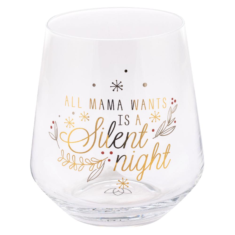 karma gifts Silent Night Chic Stemless Wine Glasses