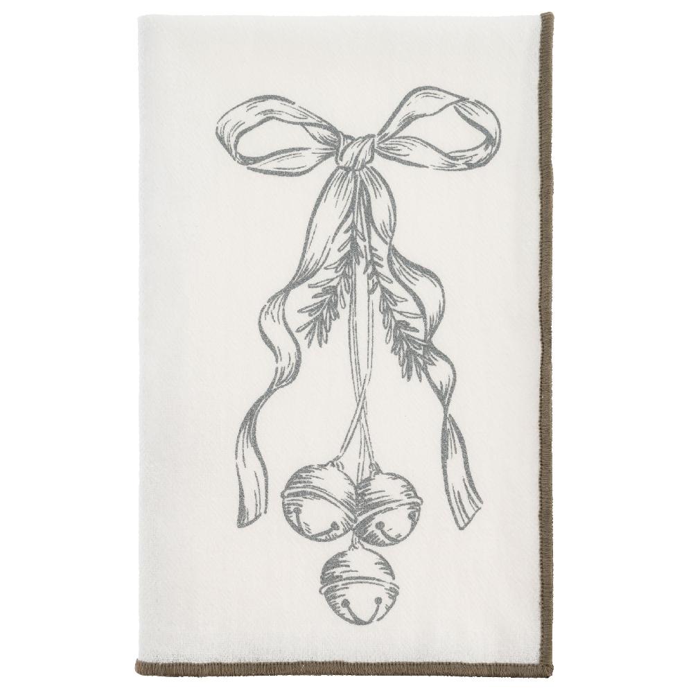 karma gifts Silver Bells Holiday Merrowed Edge Dinner Napkin