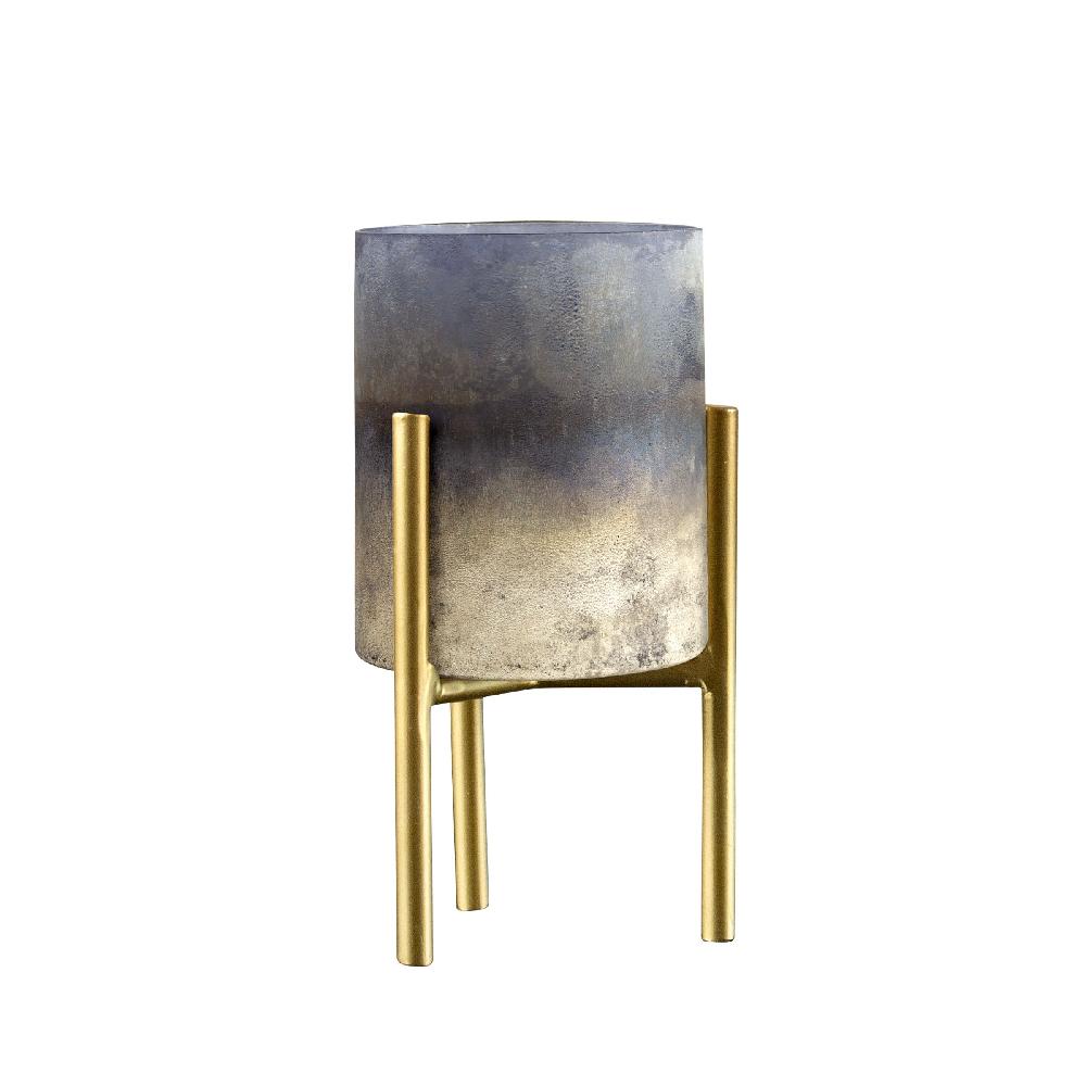 karma gifts Silver Short Mercury Glass Candle Holder