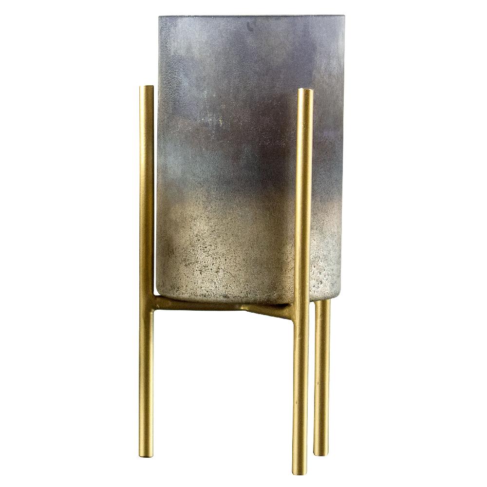 karma gifts Silver Tall Mercury Glass Candle Holder