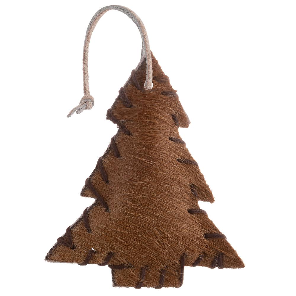 Karma Gifts Small Pony Stitched Cowhide Leather Tree Ornament