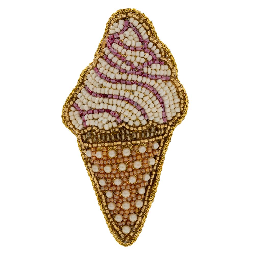karma gifts Strawberry Cream Ice Cream Cone Beaded Ornament