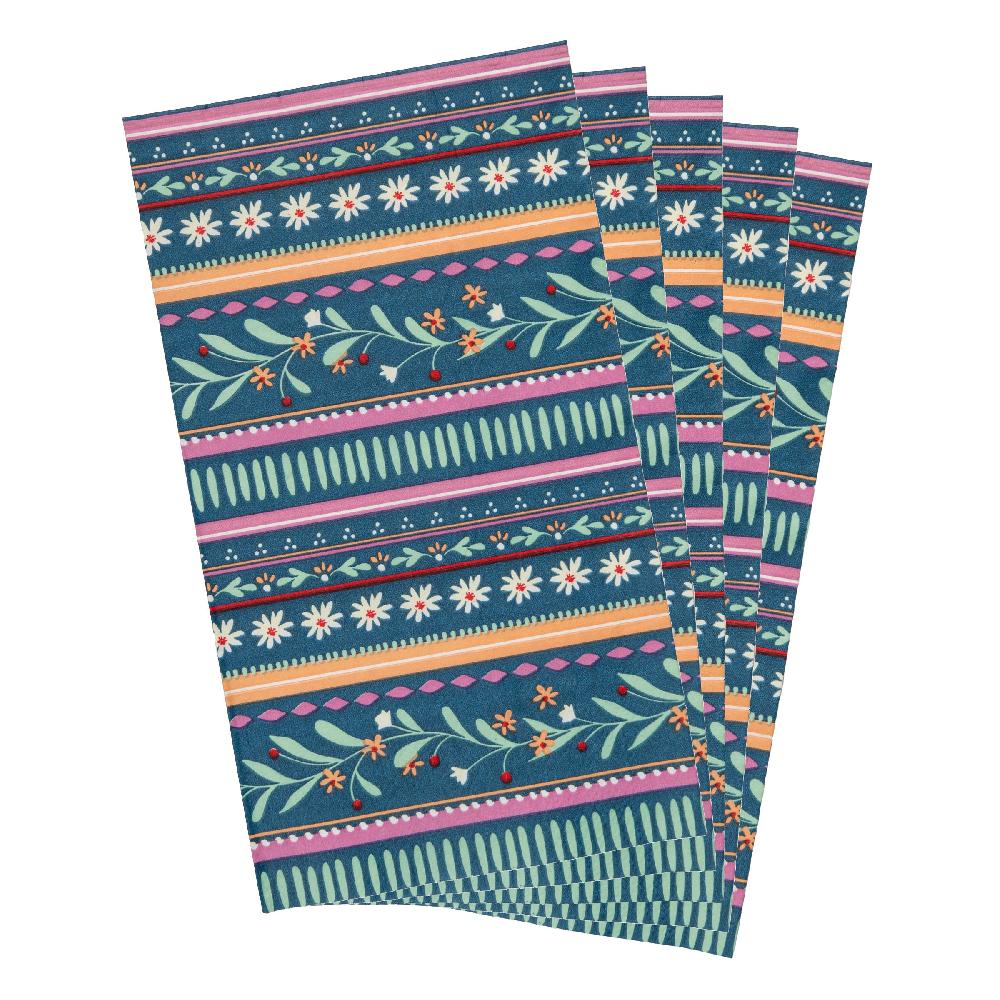 karma gifts Striped Floral Guest Towel Paper Napkins