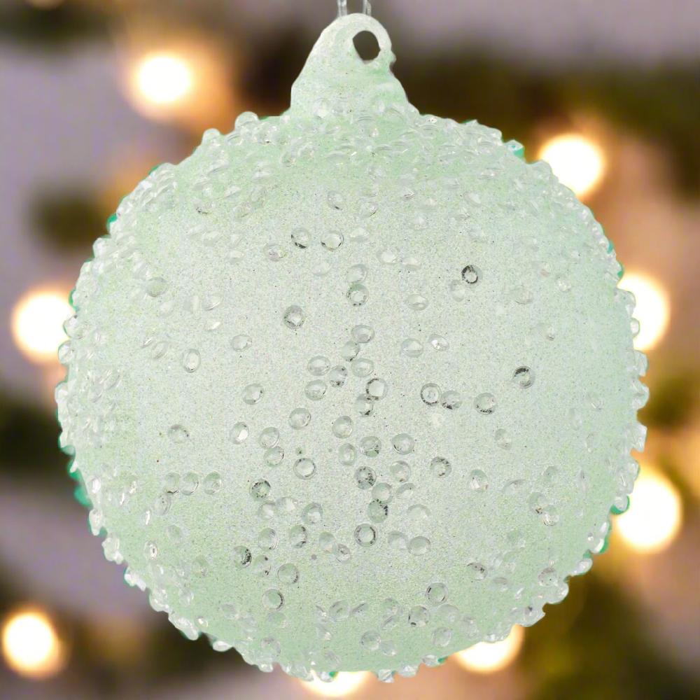 Karma Gifts Teardrop Crystal Beaded Glass Ornament Mint