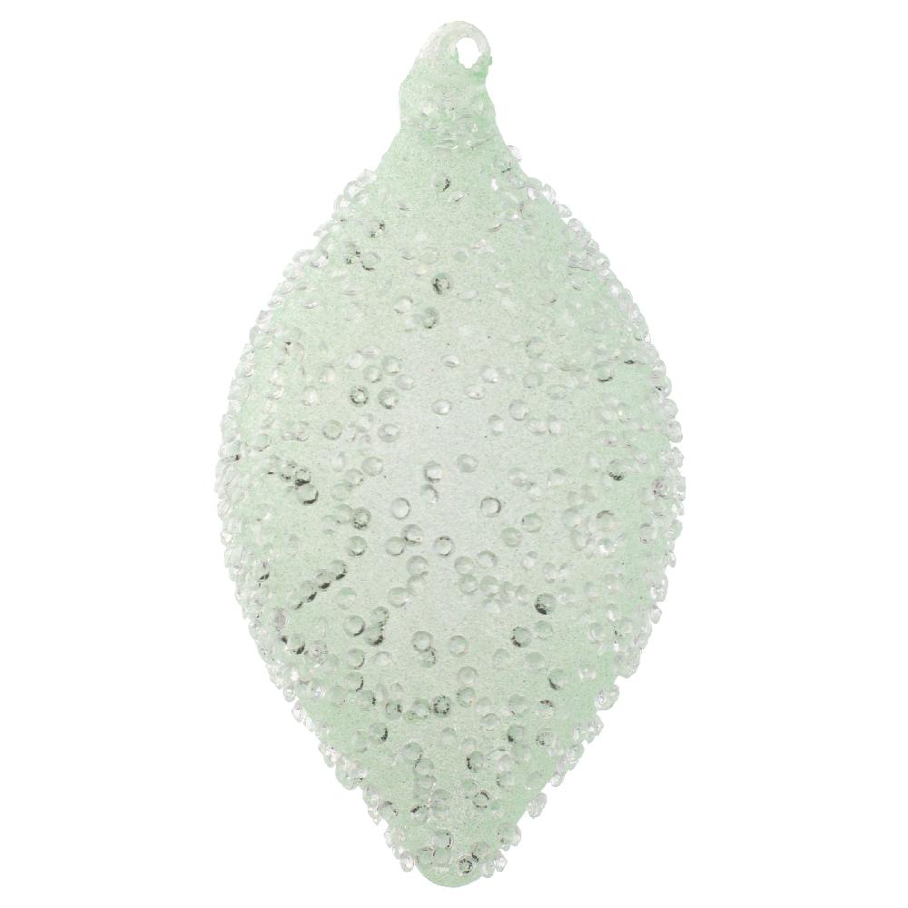 karma gifts Teardrop Crystal Beaded Glass Ornament Mint