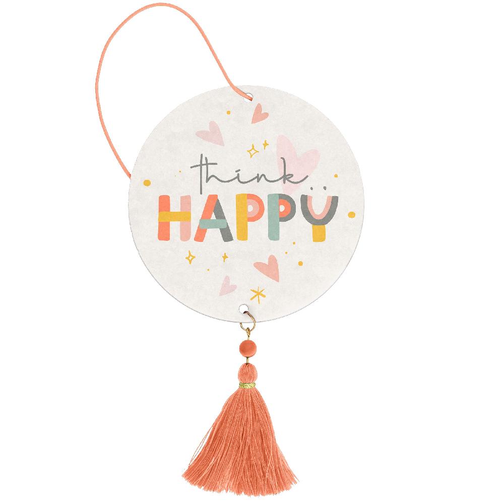 karma gifts Think Happy - Leather Scented Air Fresheners