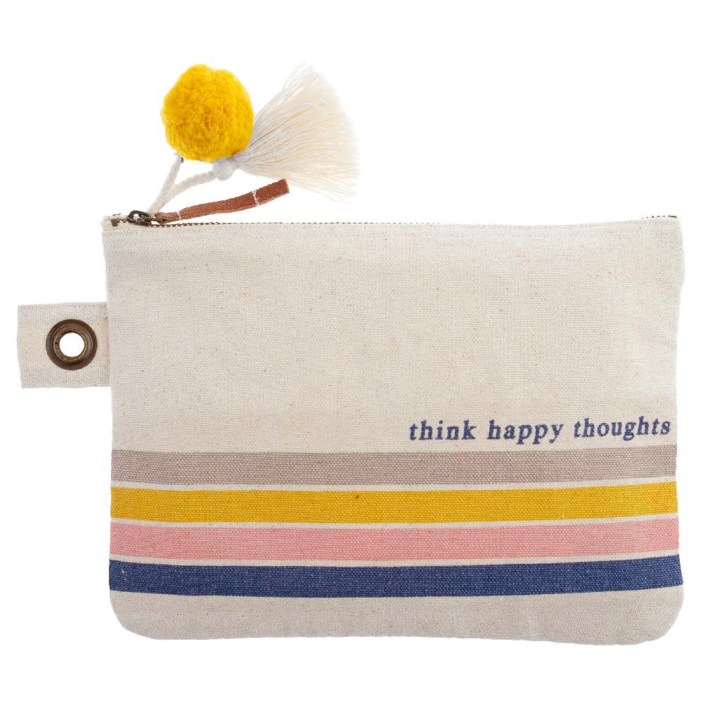 karma gifts Think Happy Thoughts Cotton Canvas Carry All