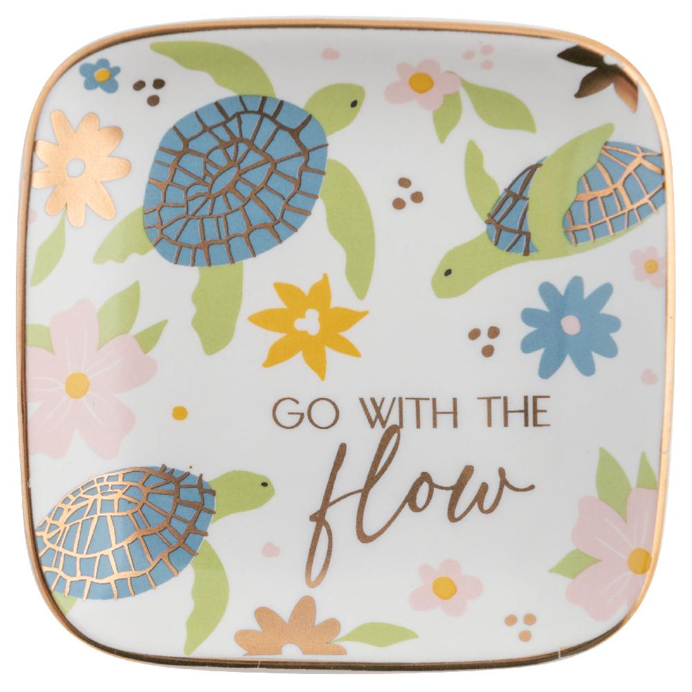 karma gifts Turtle Flora Square Trinket Trays Small