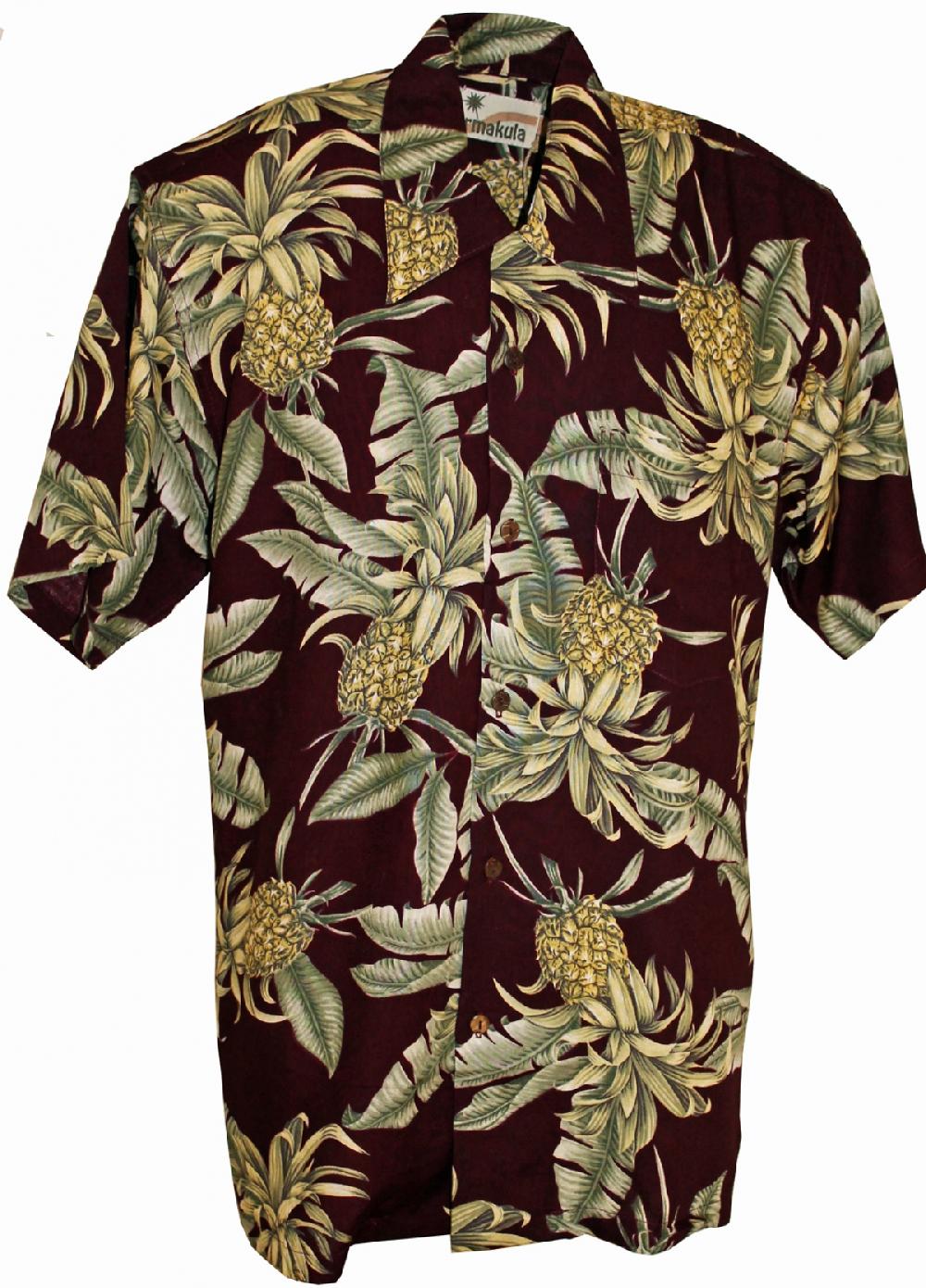 karmakula Big Pineapple Burgundy - Hawaiian Shirt
