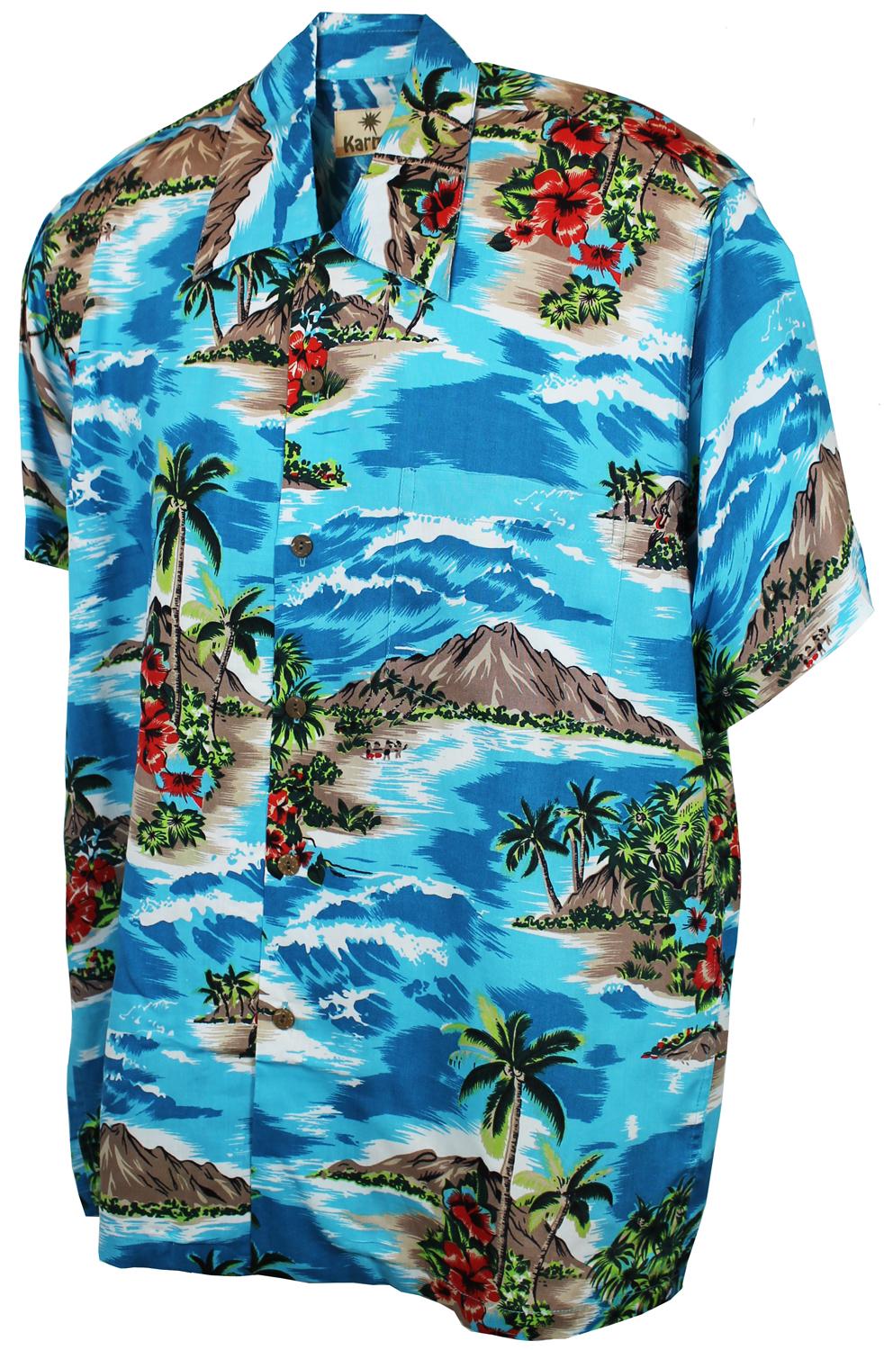 karmakula Palm Island Turquoise - Hawaiian Shirt