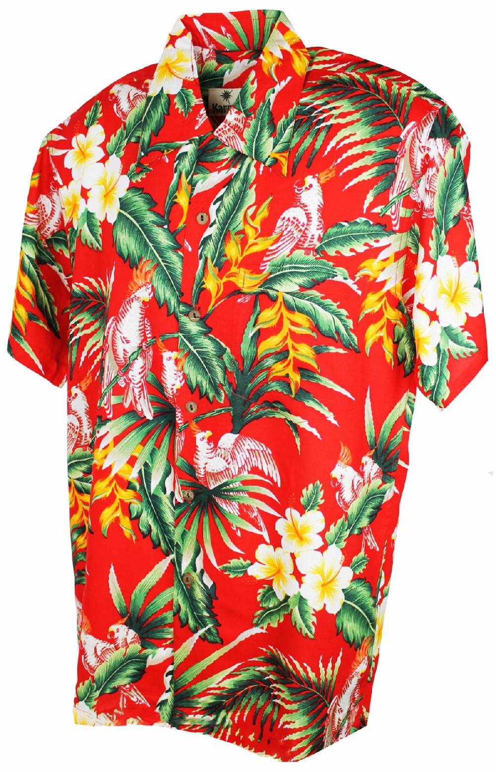 karmakula Paradise Birds Red - Hawaiian Shirt