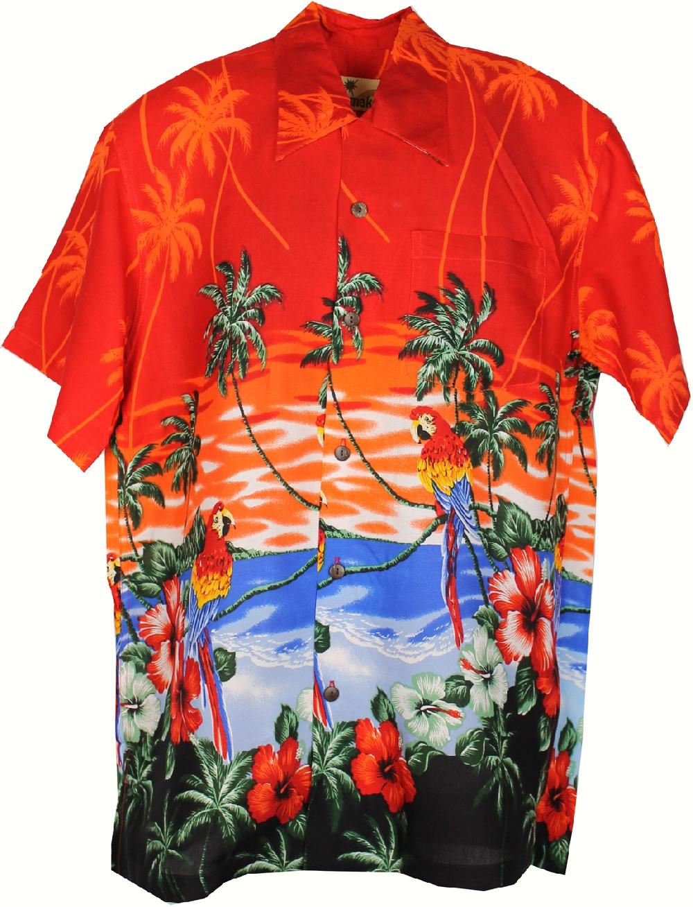 karmakula Parrot Scene Red - Hawaiian Shirt